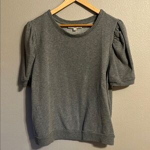 Gray Women's Short Sleeve Sweater